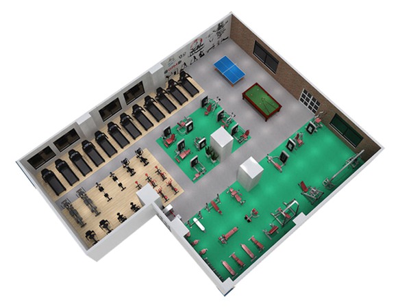 1000平方健身房配置方案-广西星空xk体育健身器材有限公司