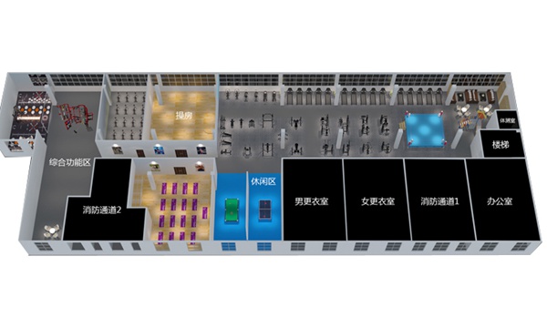 2000平方健身房配置方案-广西星空xk体育健身器材有限公司